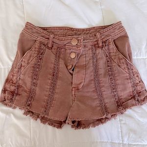 Free people- rose gold/pink/rose shorts